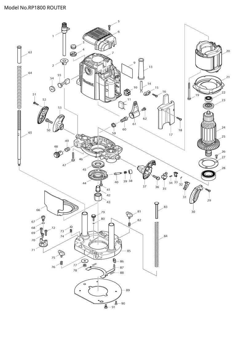 RP1800 exploded view