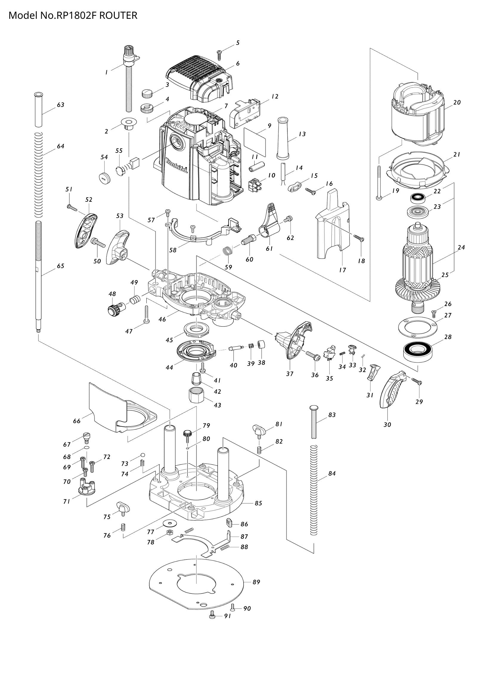 RP1802F exploded view