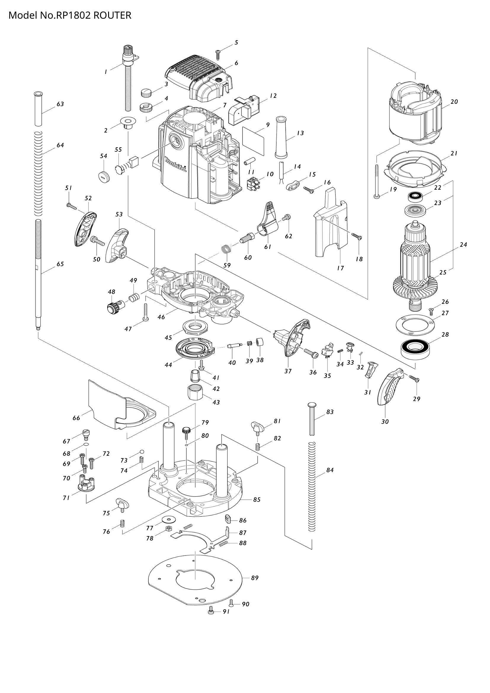 RP1802 exploded view