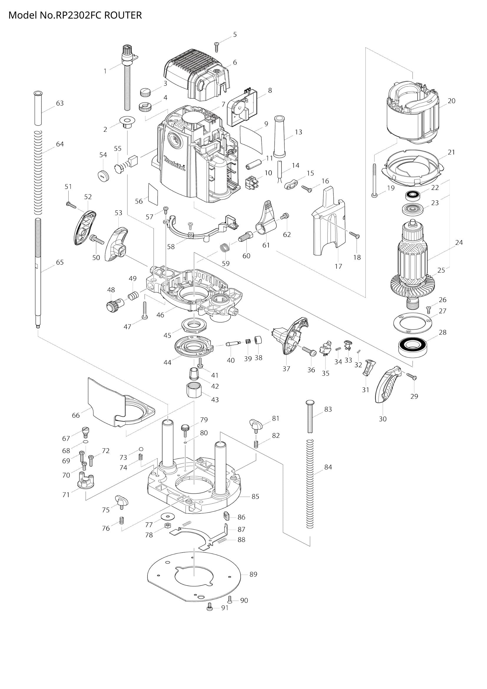 RP2302FC exploded view