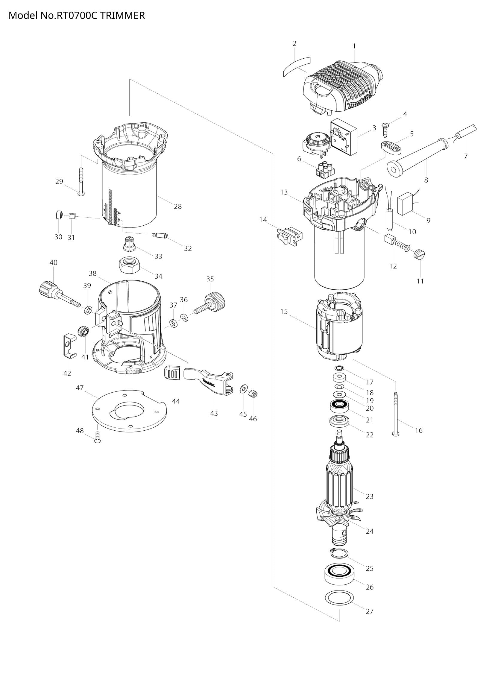 RT0700C exploded view