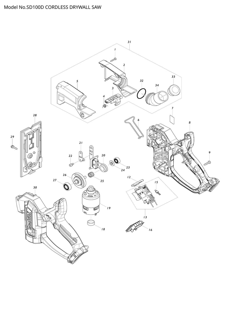 SD100D exploded view