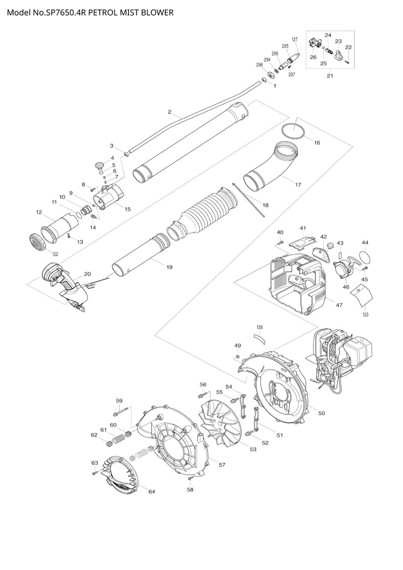 SP7650 exploded view