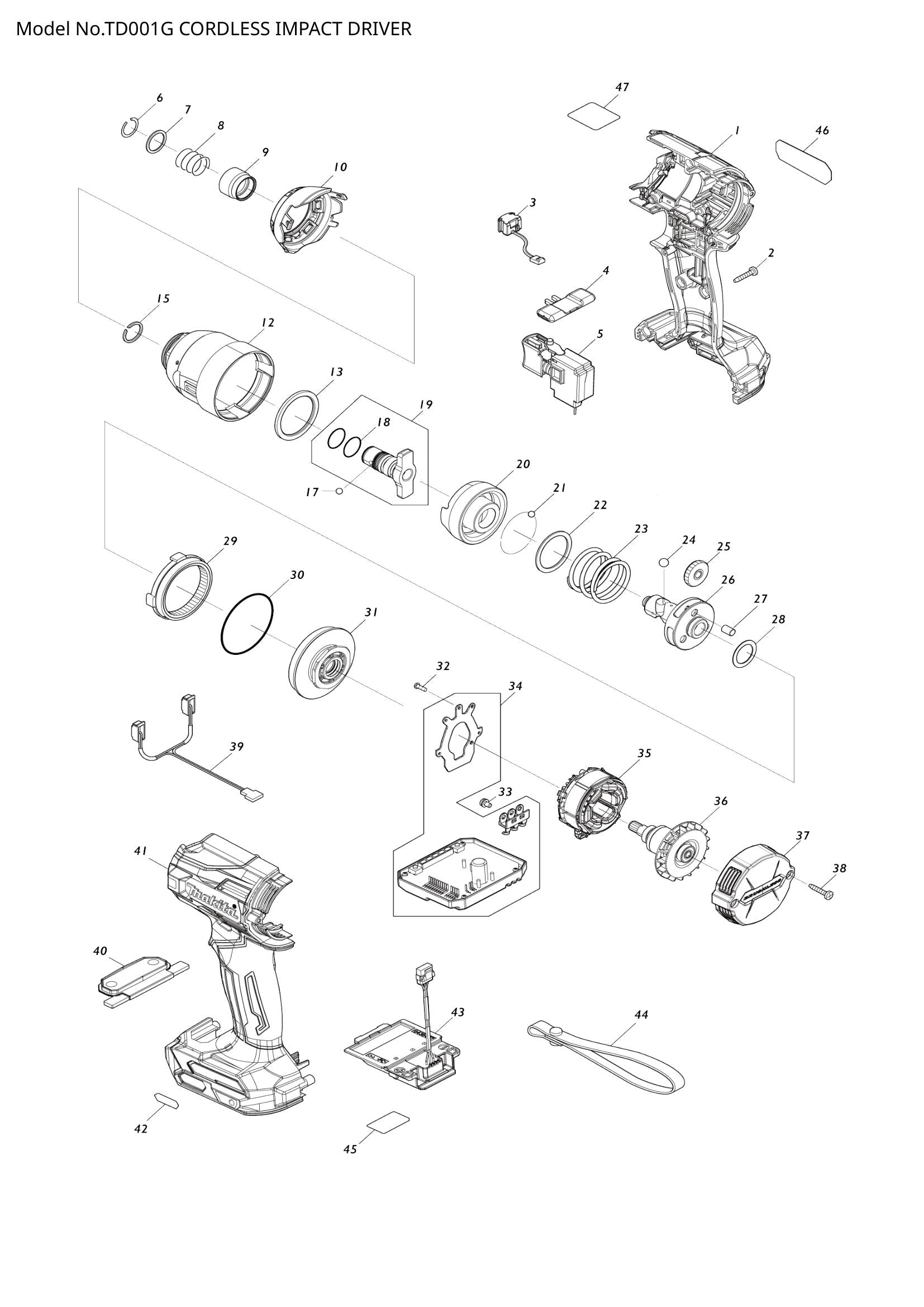 TD001G exploded view