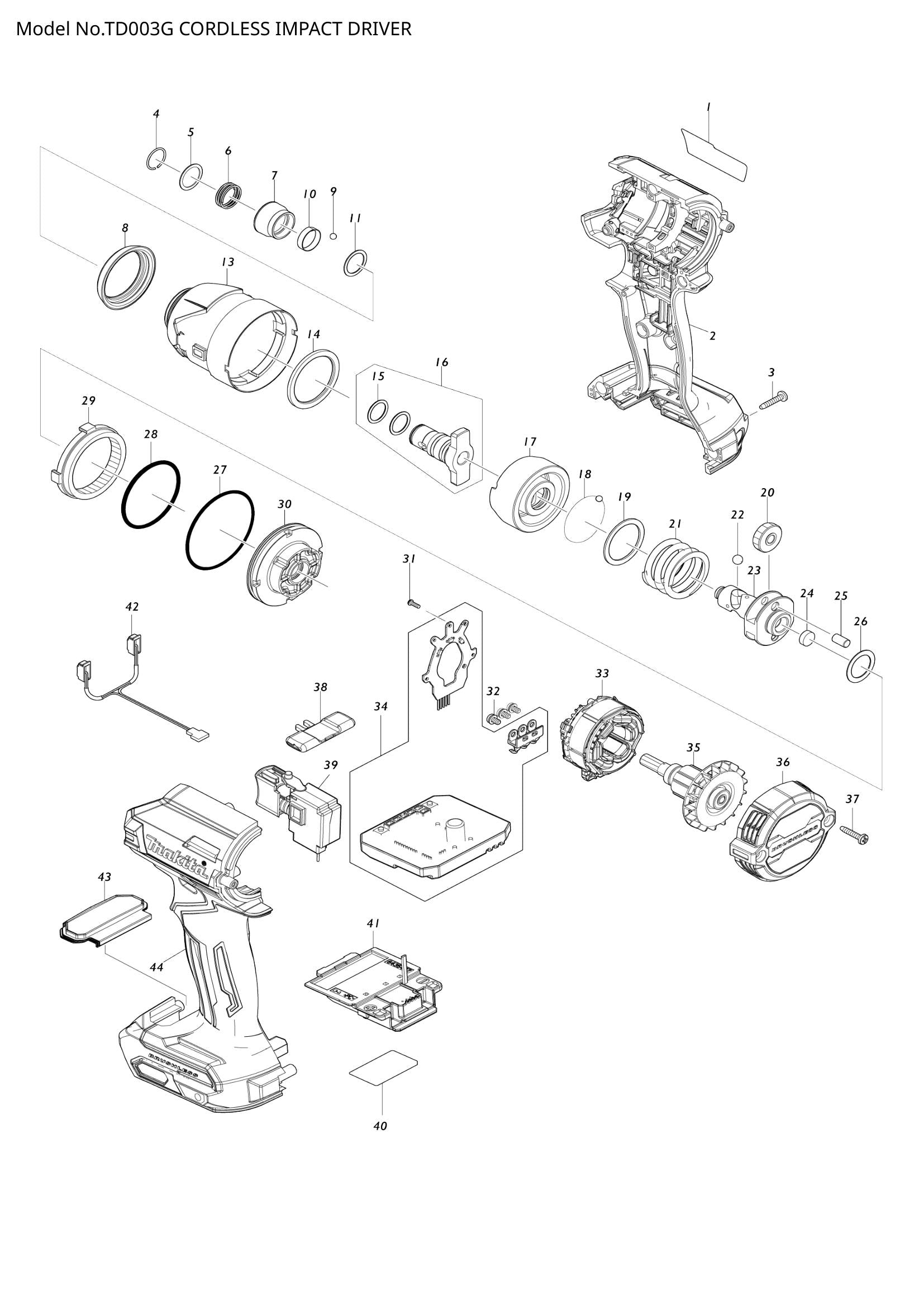 TD003G exploded view