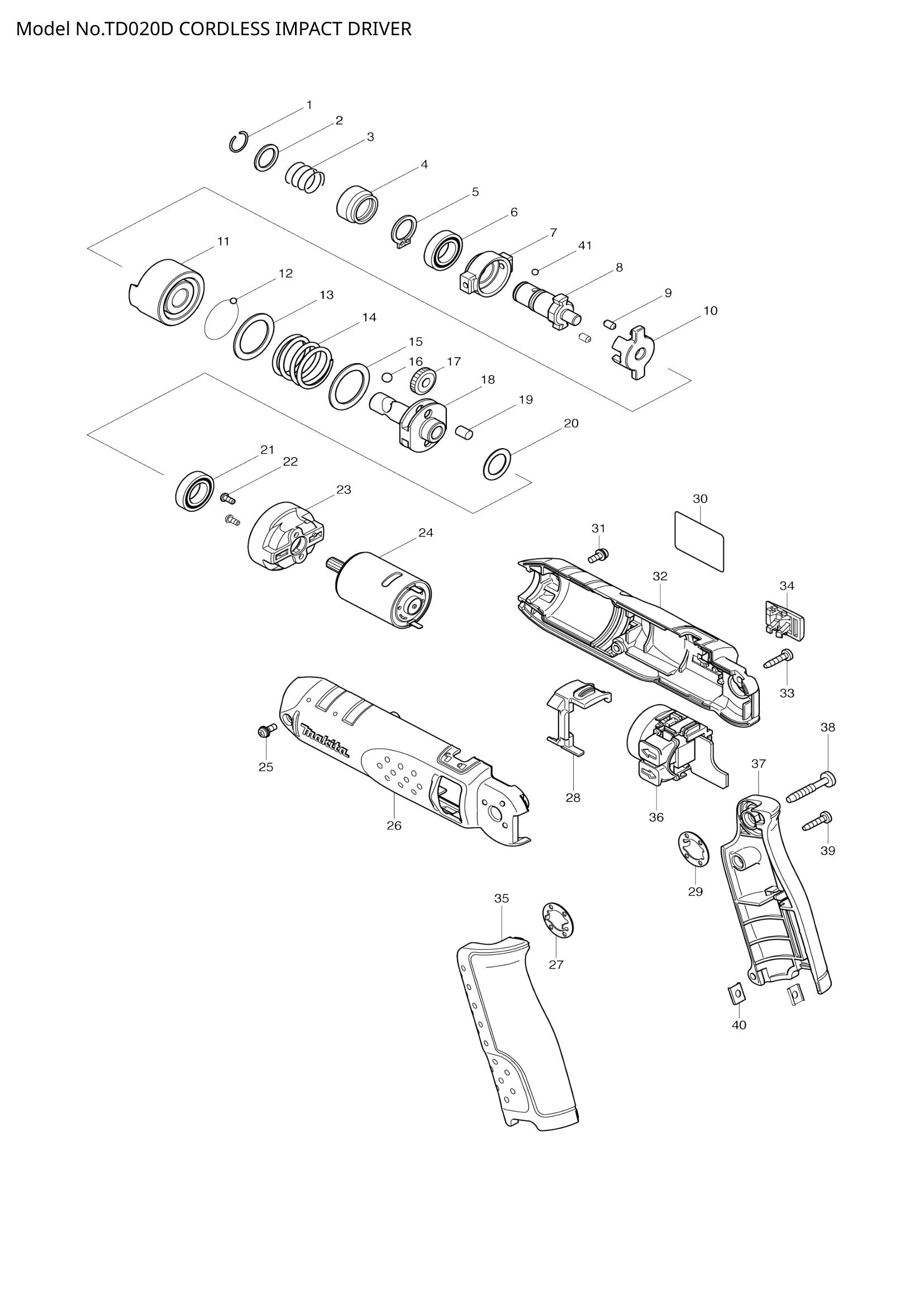 TD020D exploded view