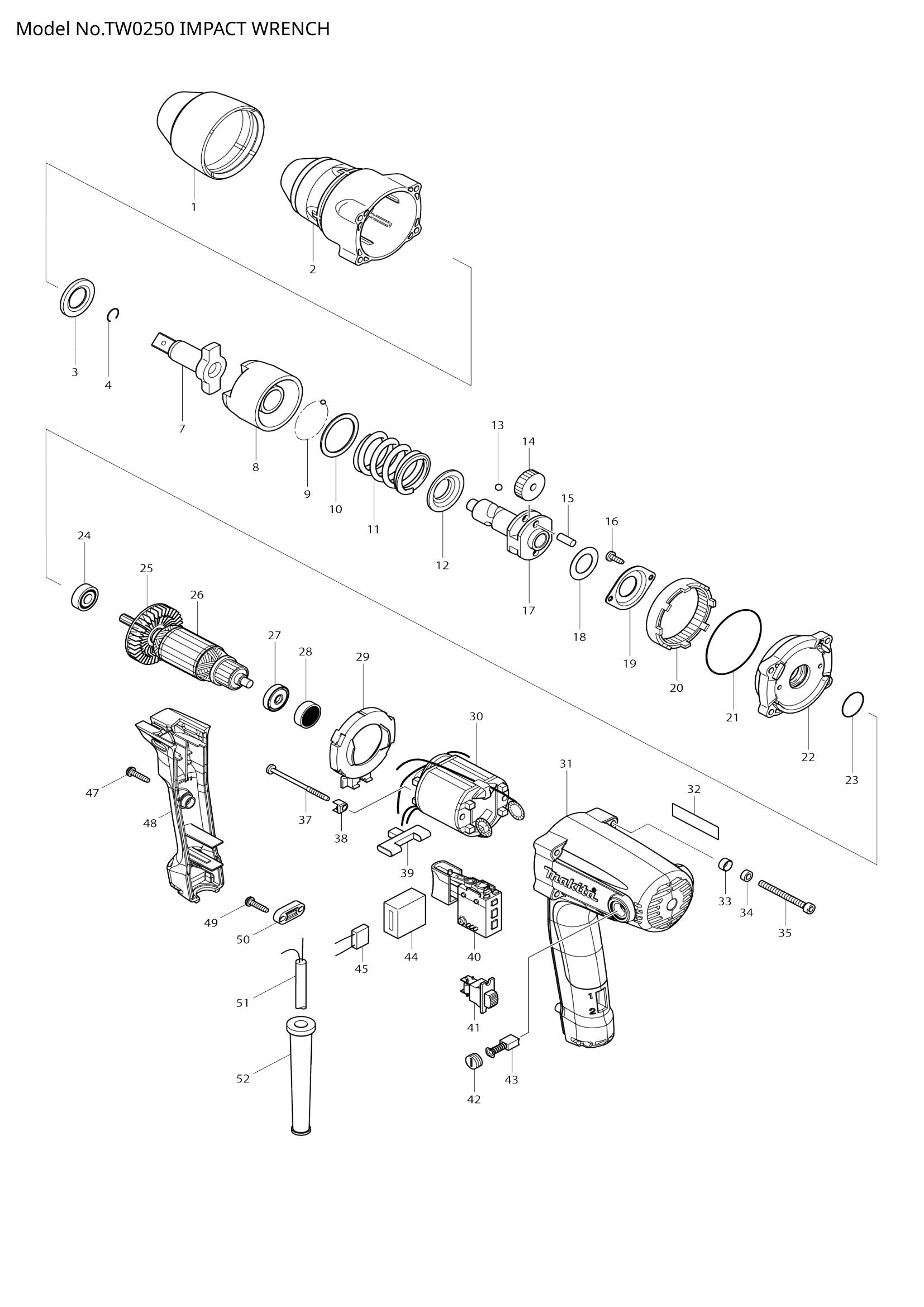 TW0250 exploded view