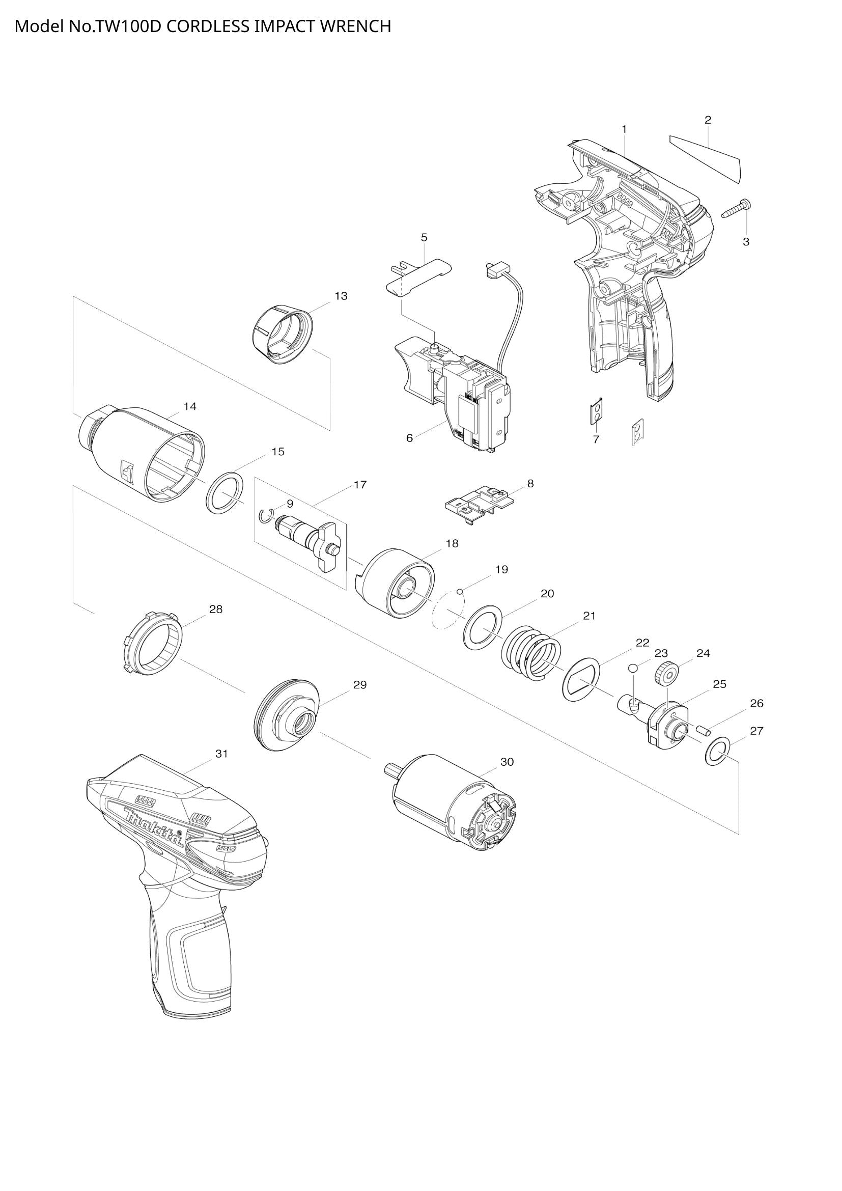TW100D exploded view