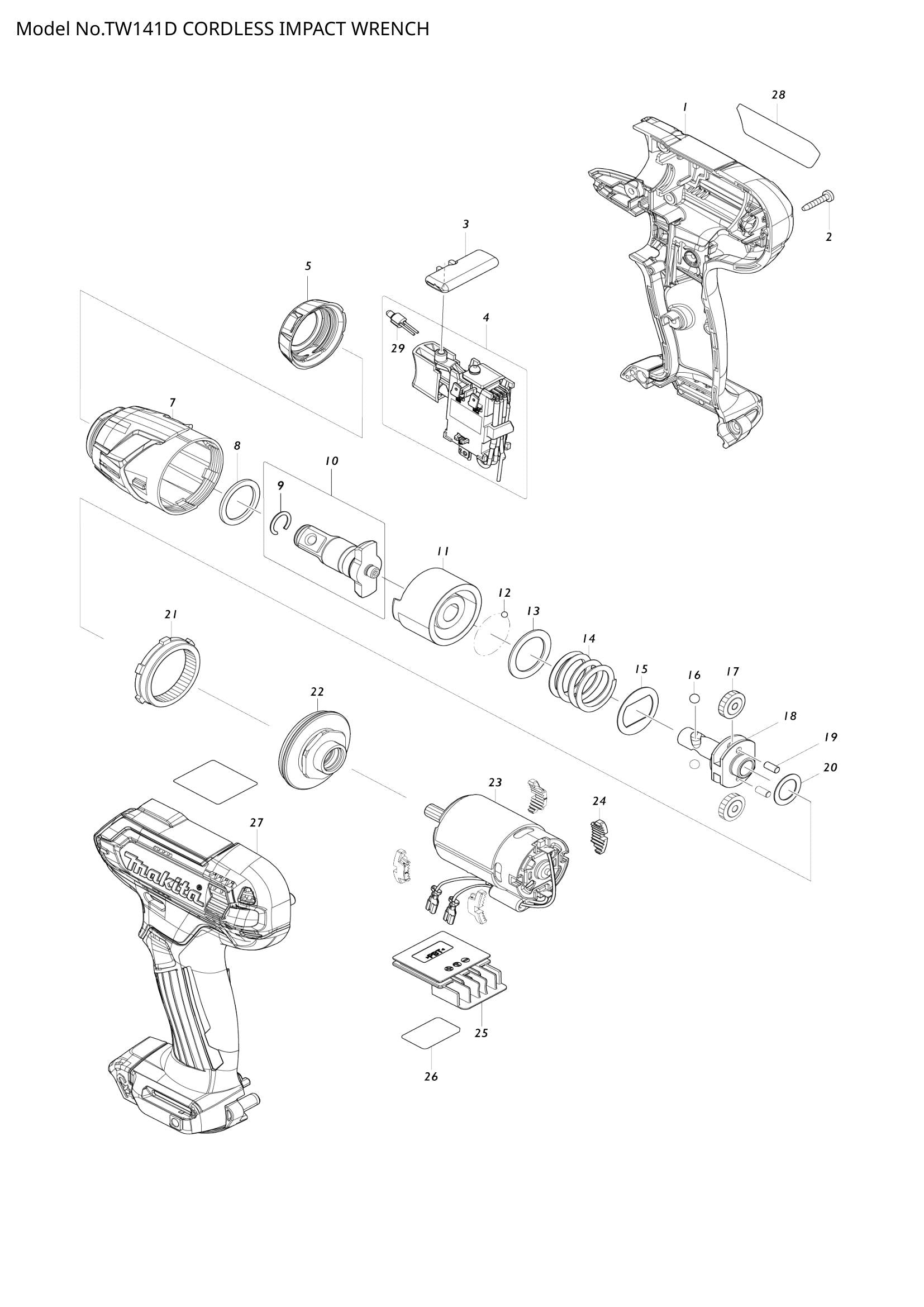 TW141D exploded view