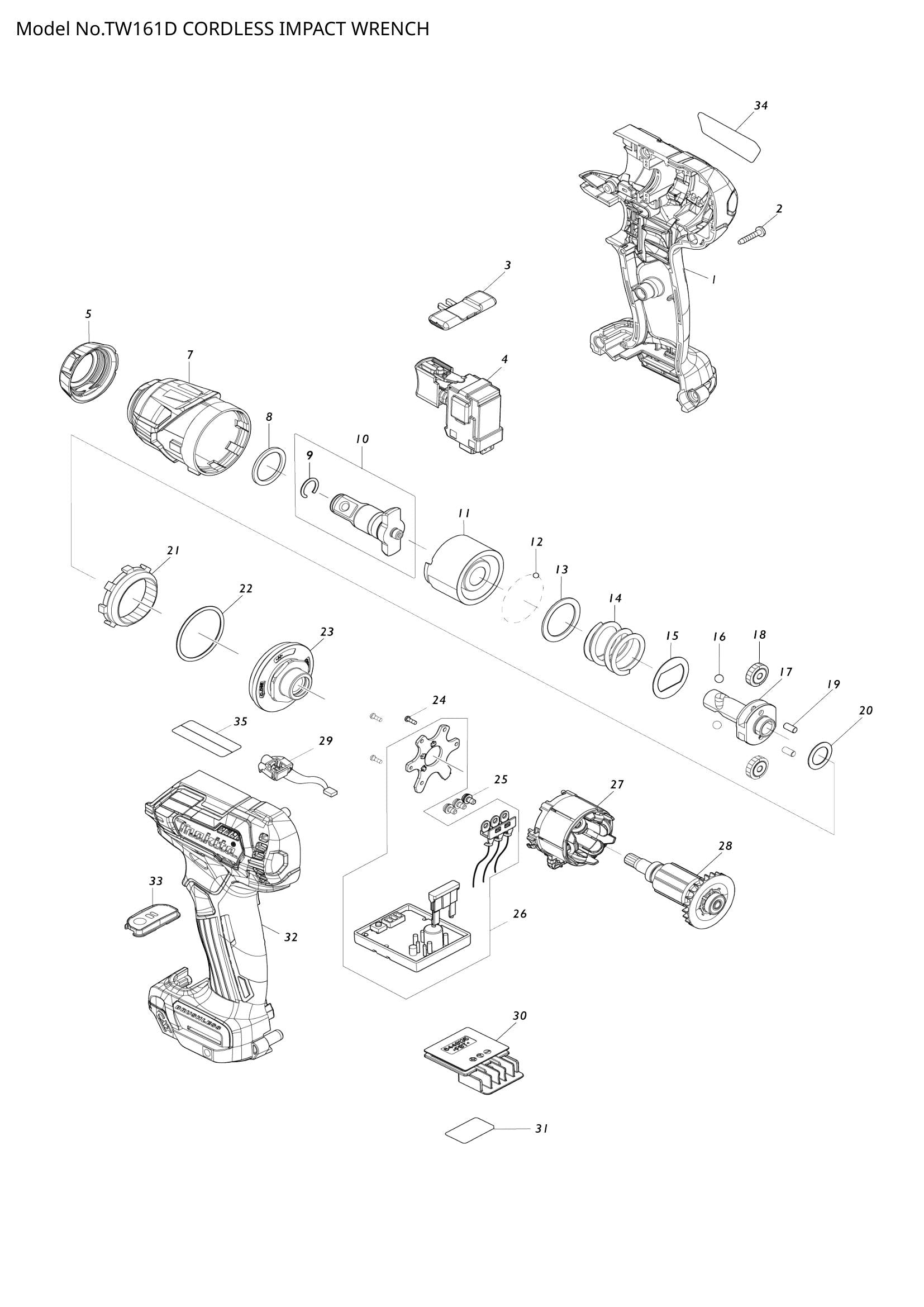 TW161D exploded view