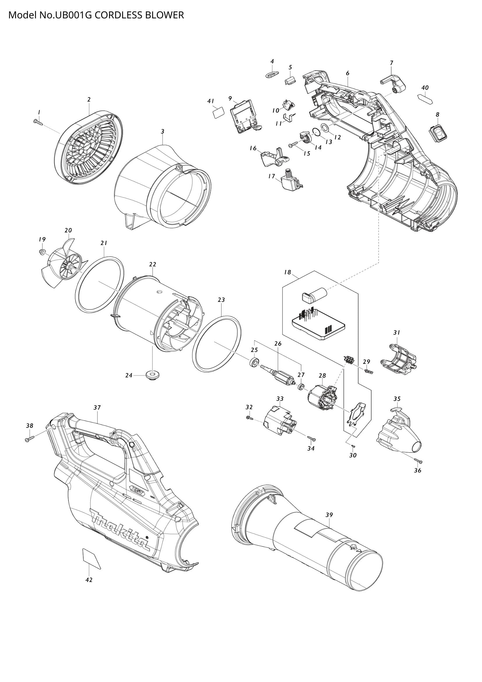 UB001G exploded view