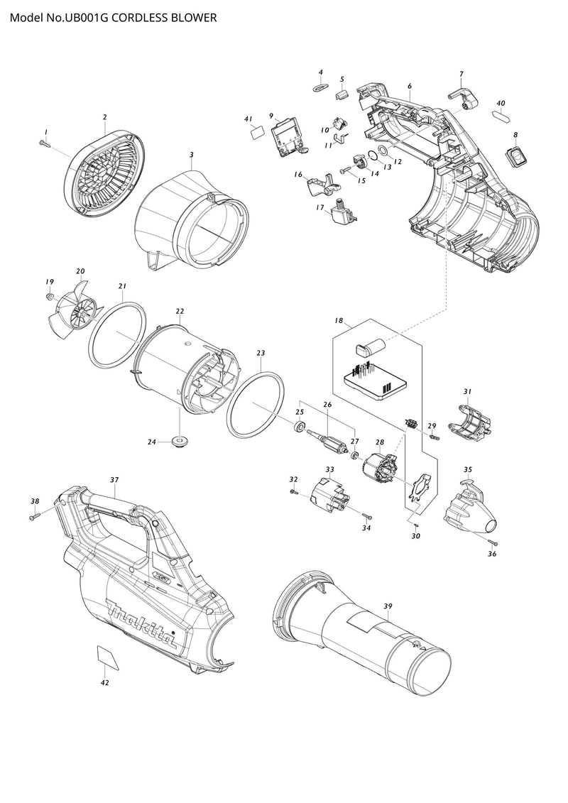 UB001G exploded view