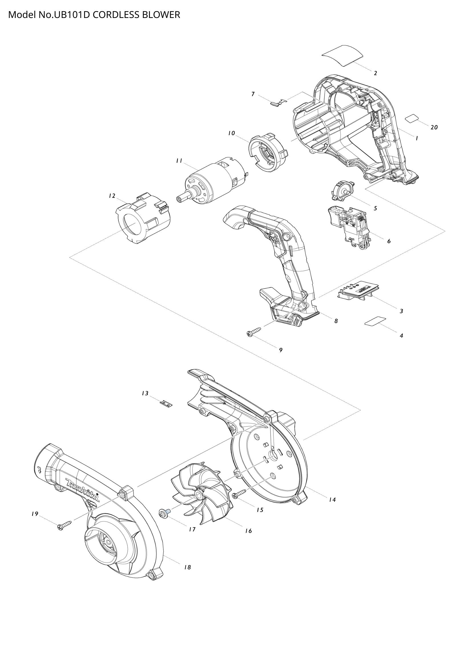 UB101D exploded view