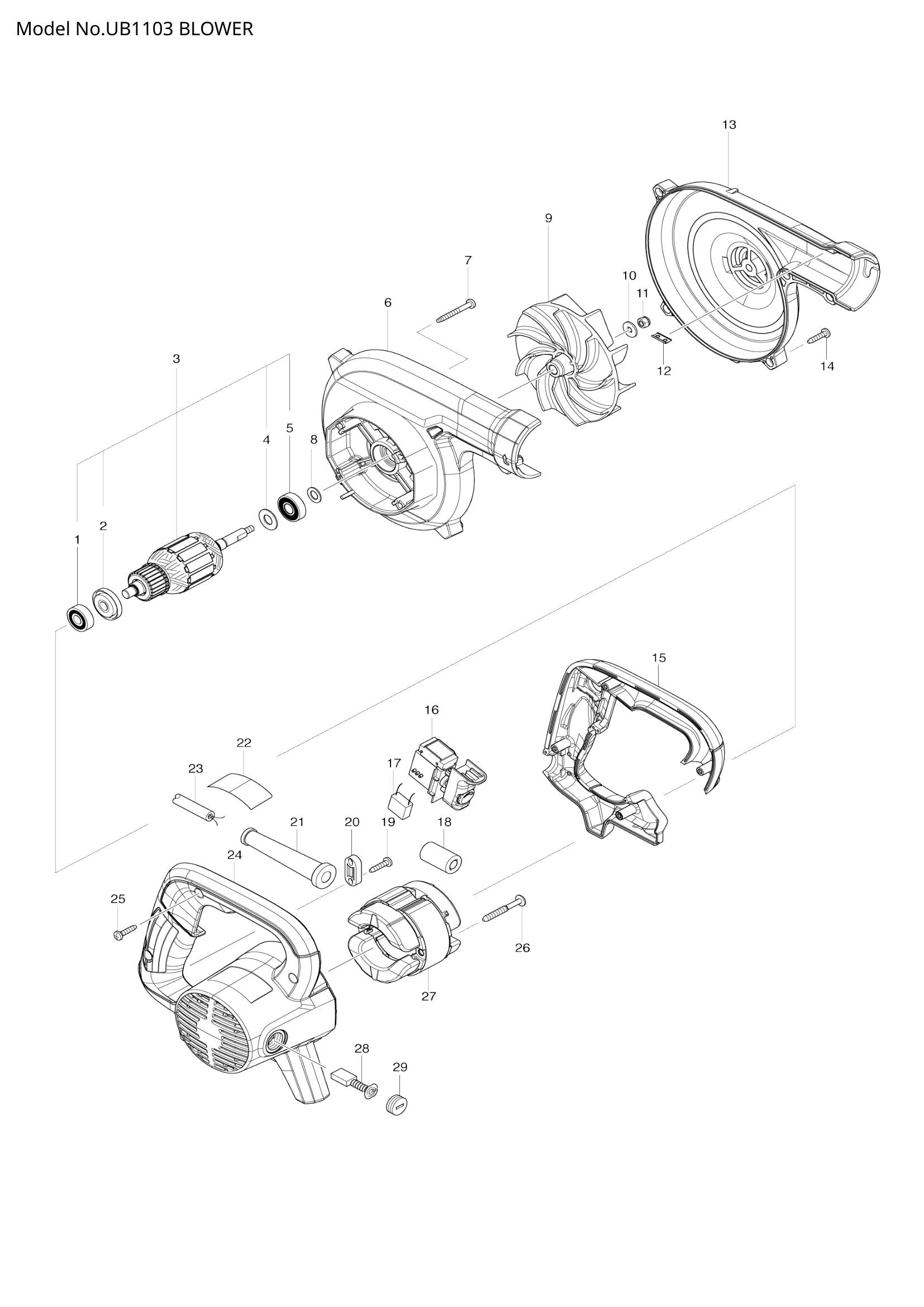UB1103 exploded view