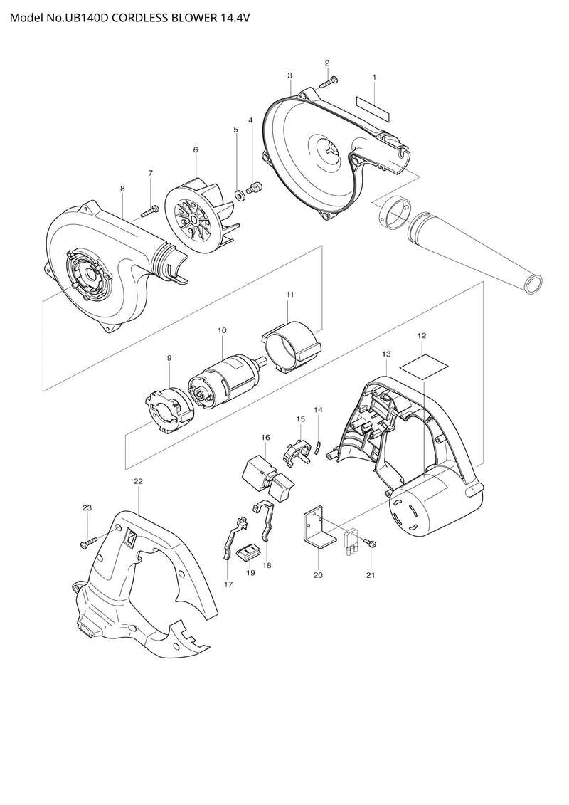 UB140D exploded view