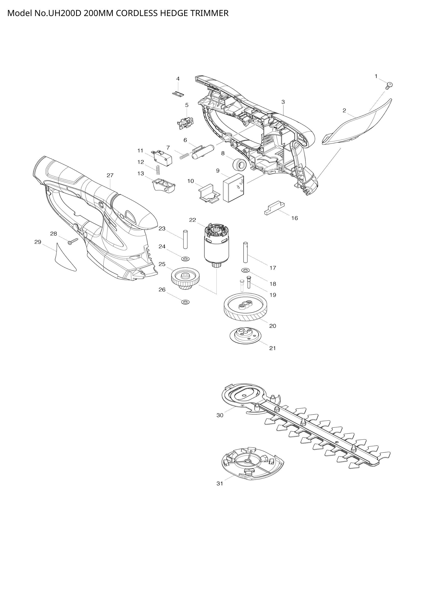 UH200D exploded view