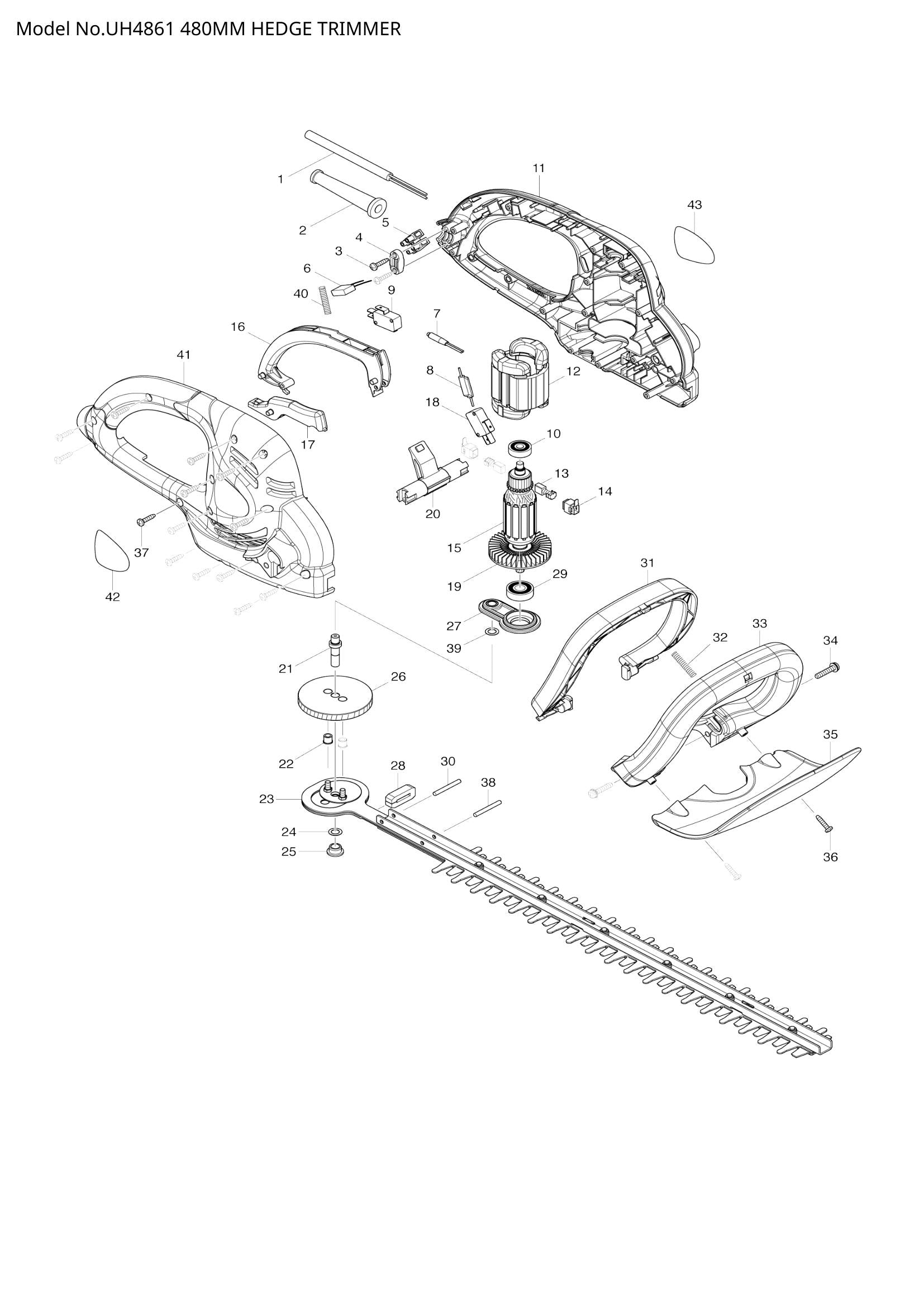 UH4861 exploded view