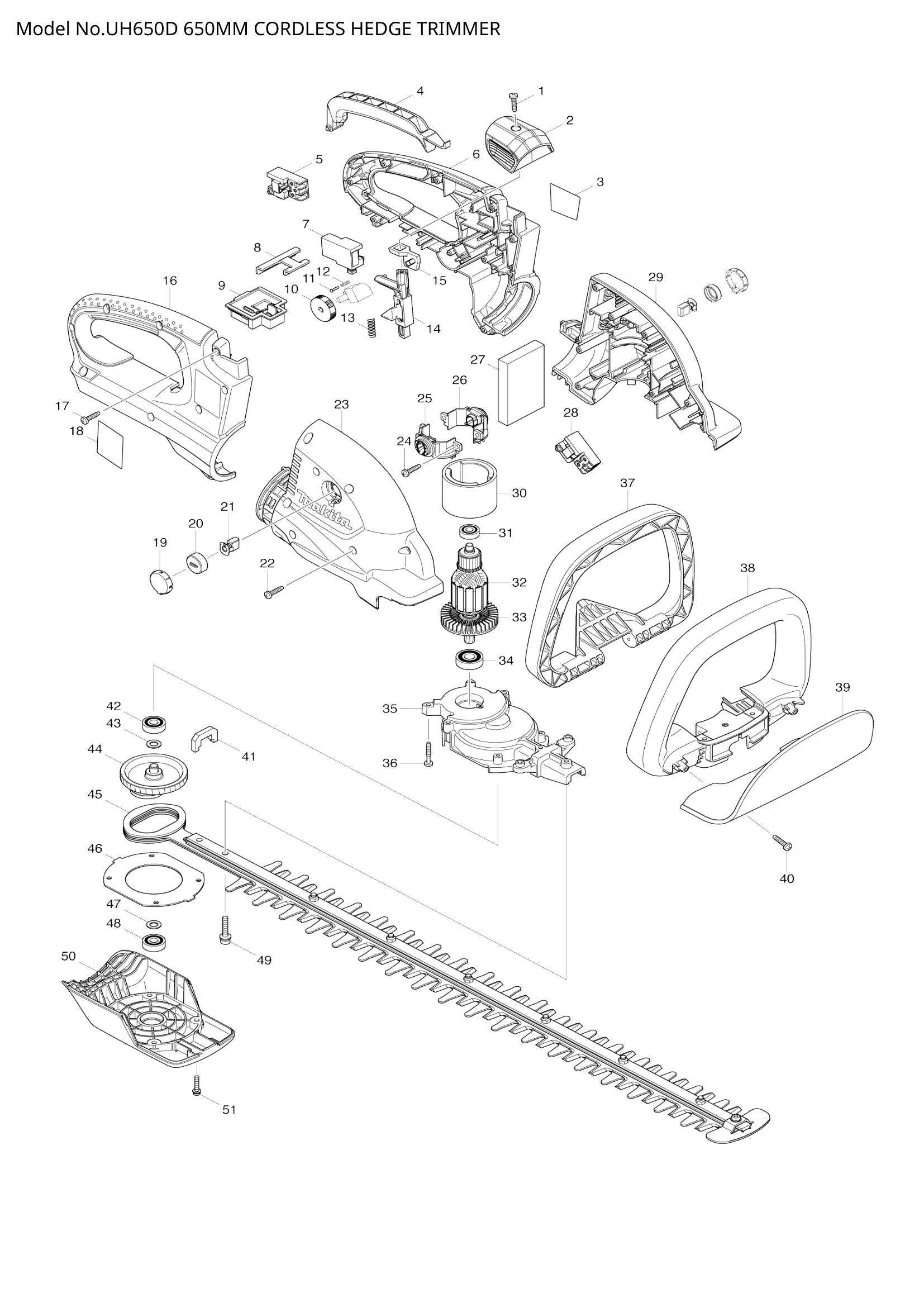 UH650D exploded view