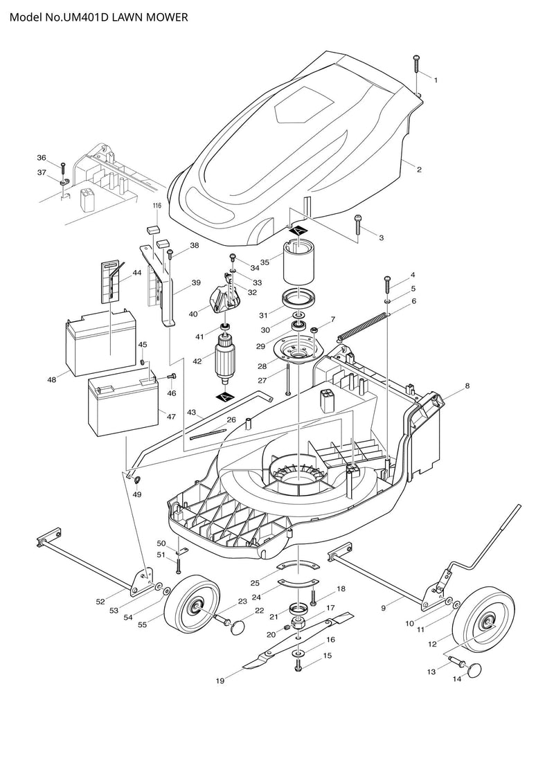 UM401D exploded view