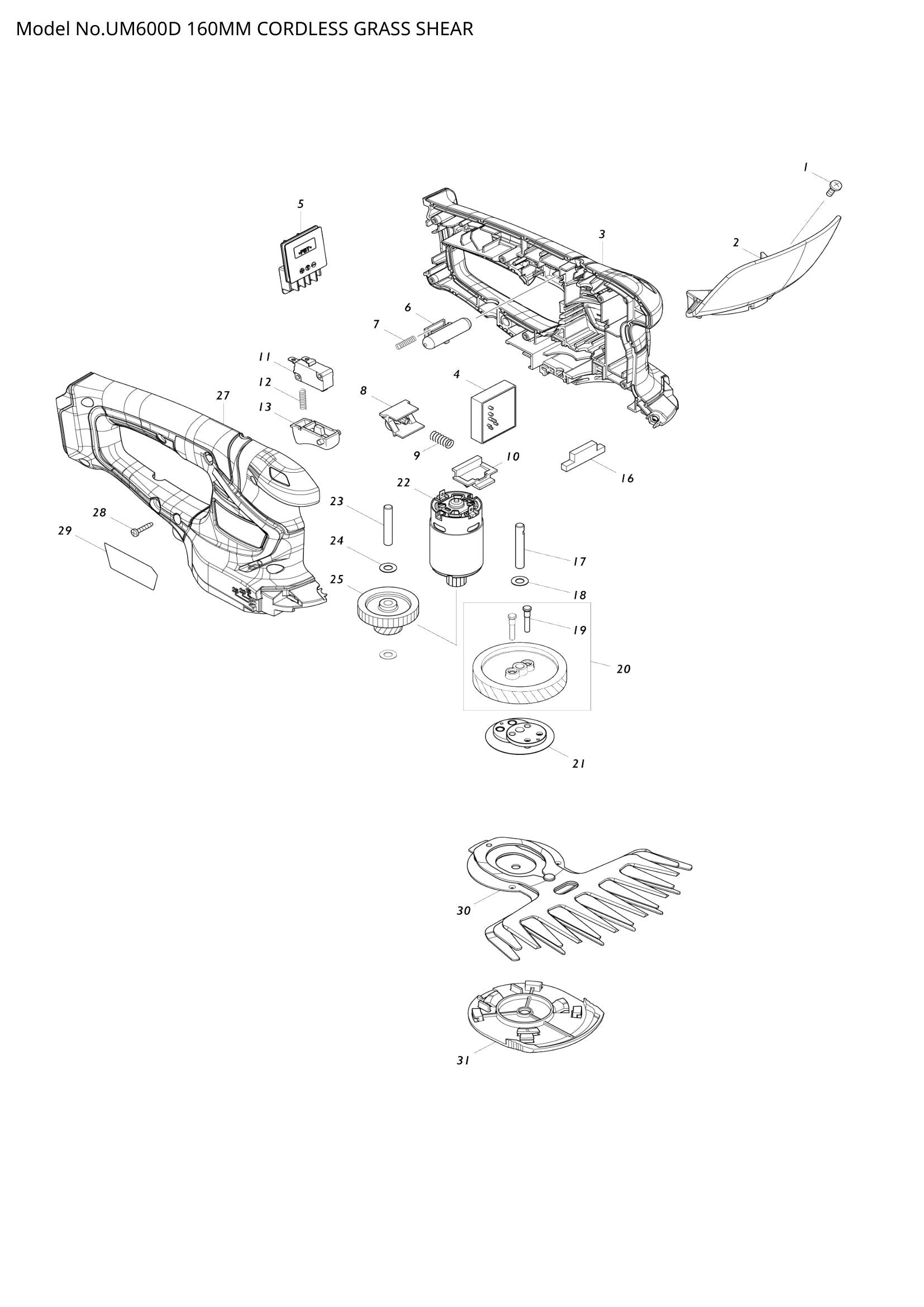 UM600D exploded view