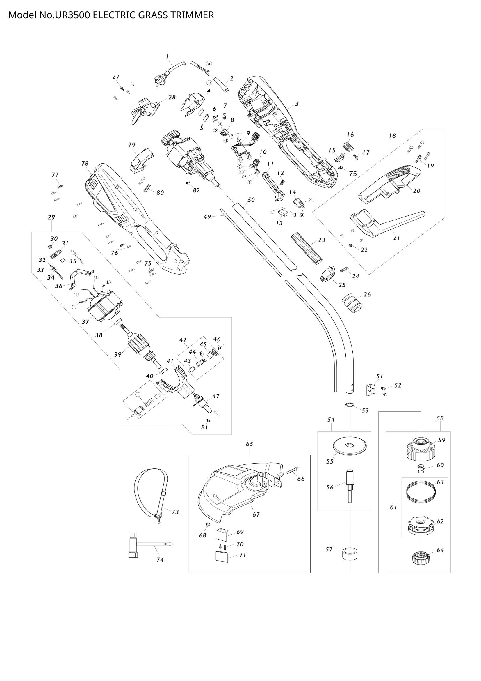 UR3500 exploded view