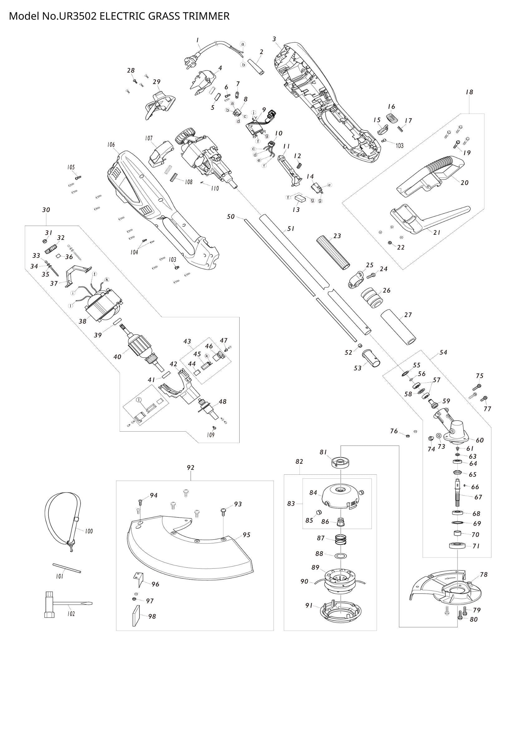 UR3502 exploded view