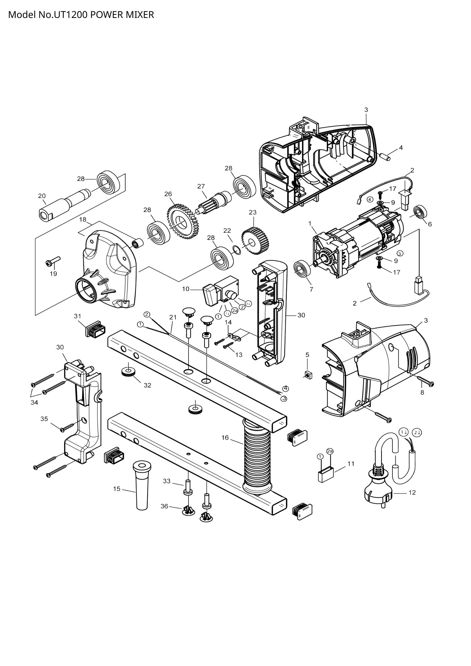UT1200 exploded view