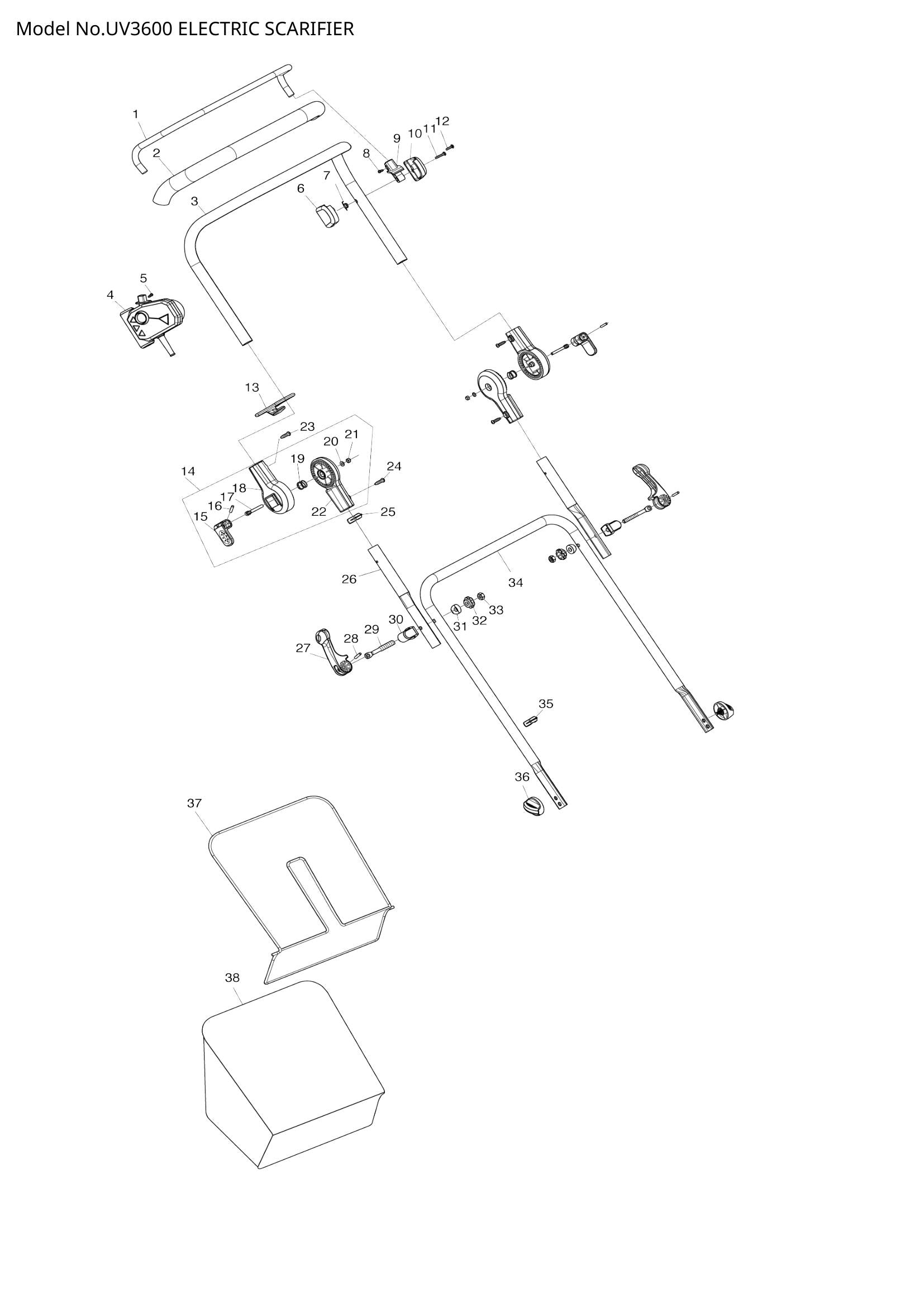 UV3600 exploded view