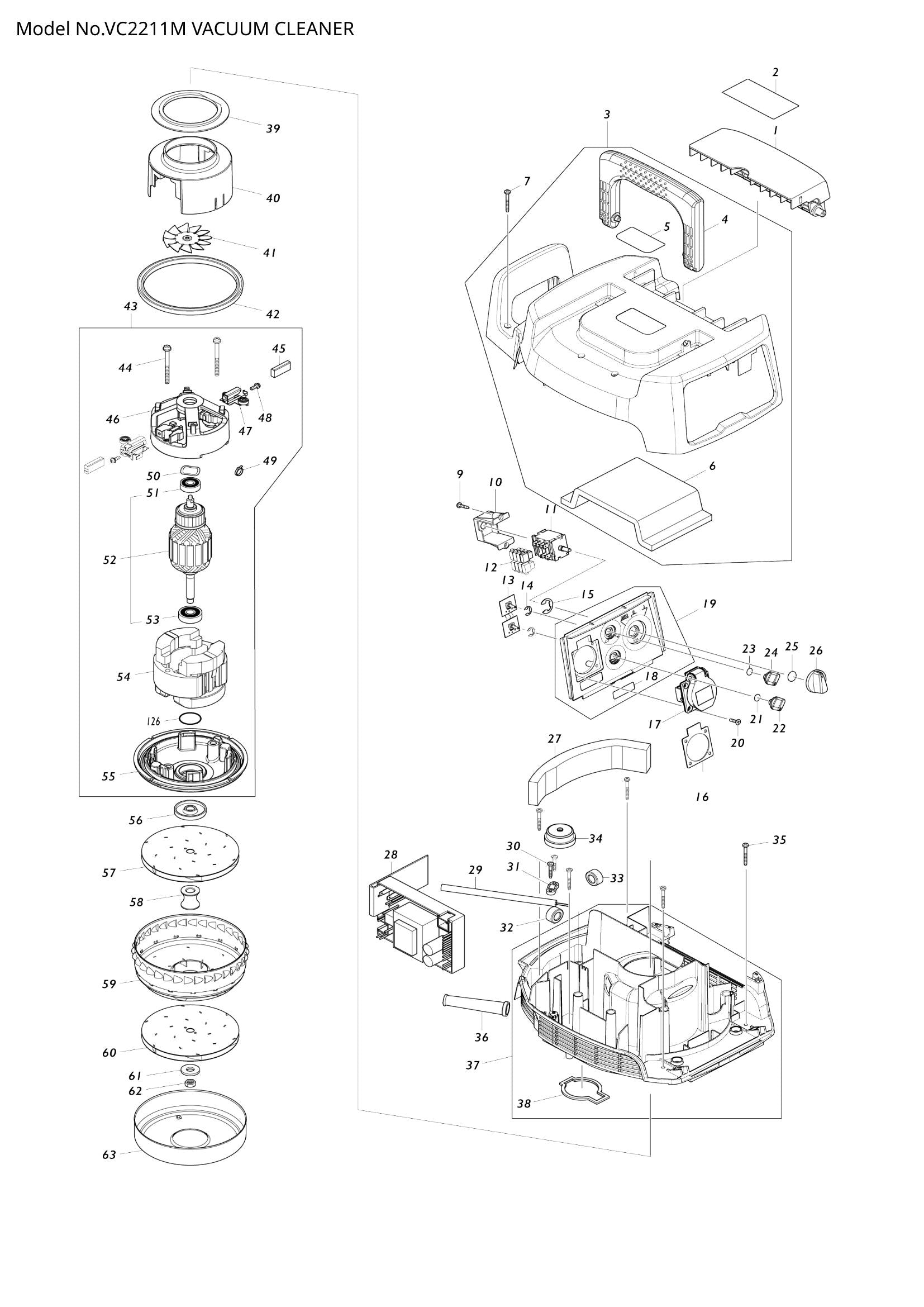 VC2211M exploded view