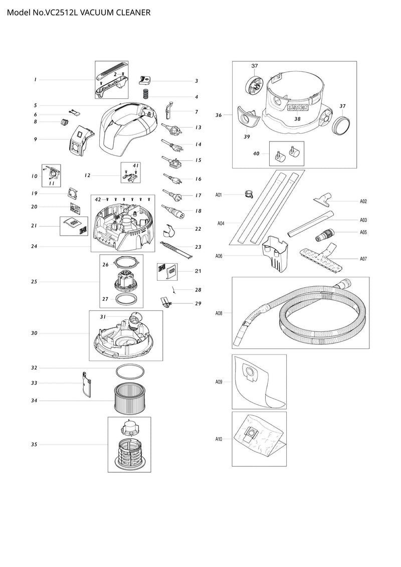 VC2512L exploded view
