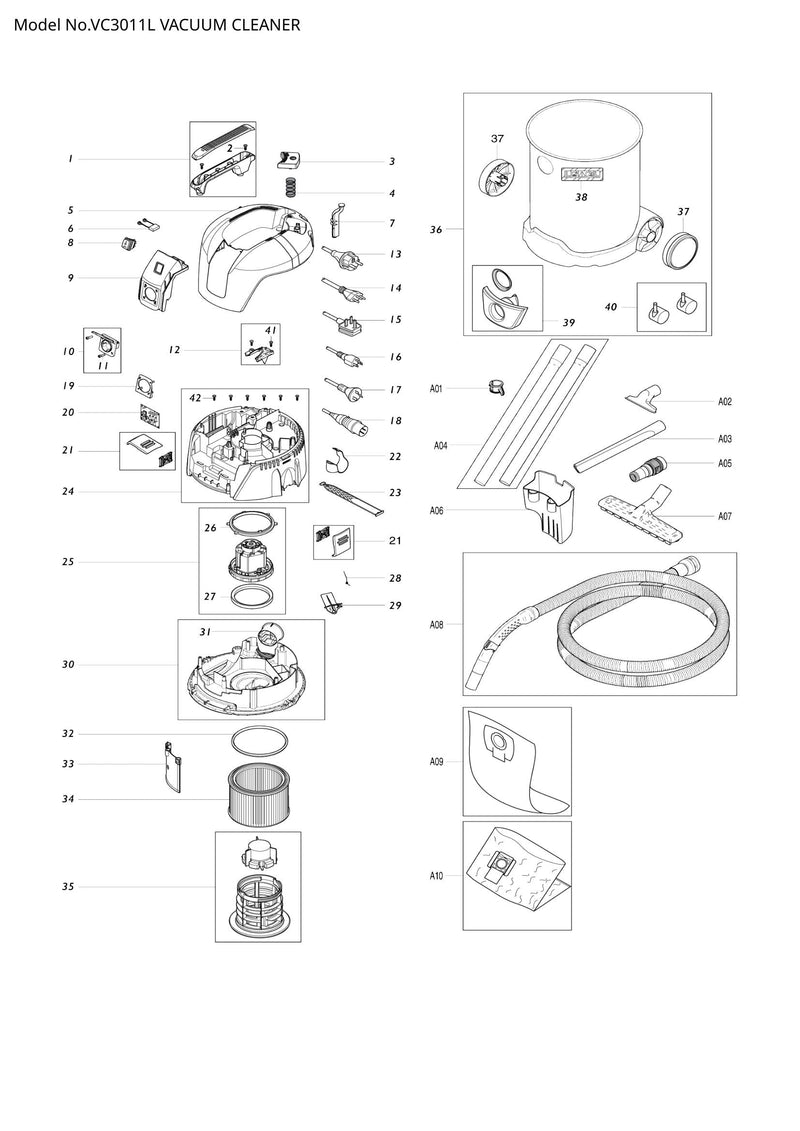 VC3011L exploded view