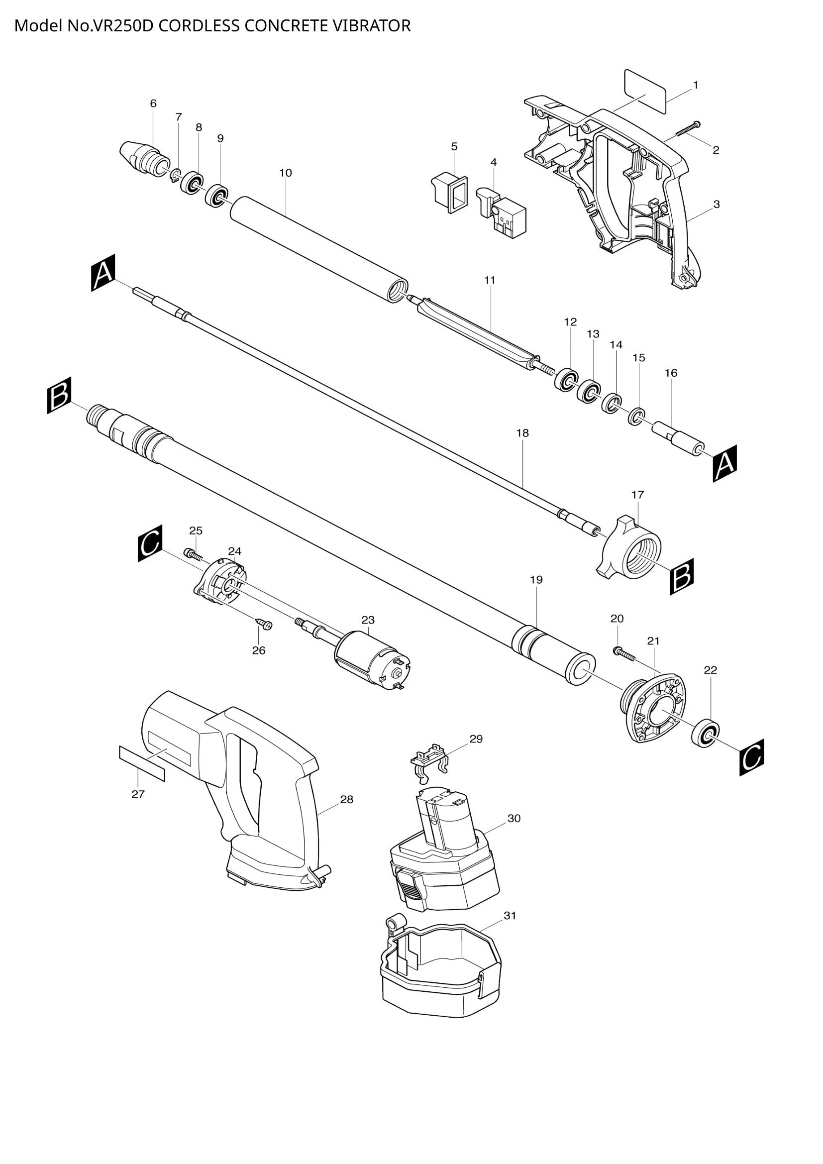 VR250D exploded view